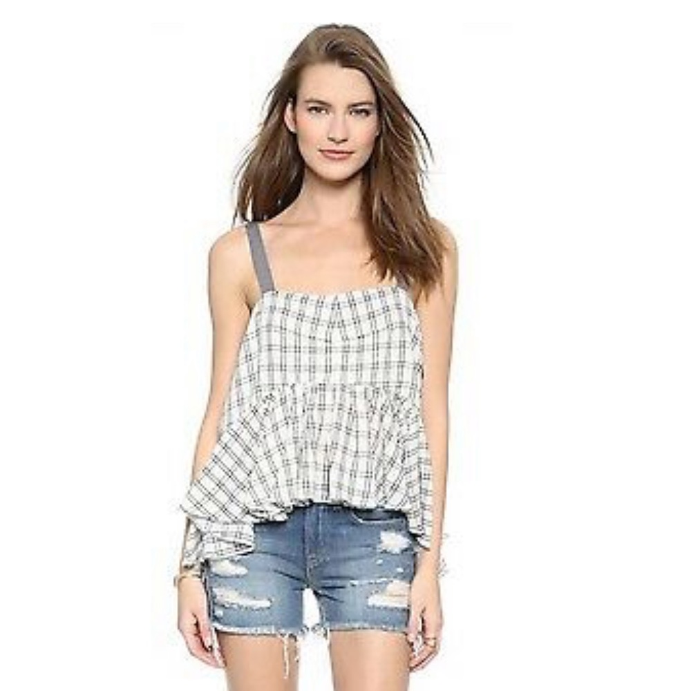 Free People Plaid Top XS